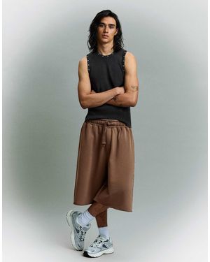 Bershka – jogging-bermudashorts - Braun