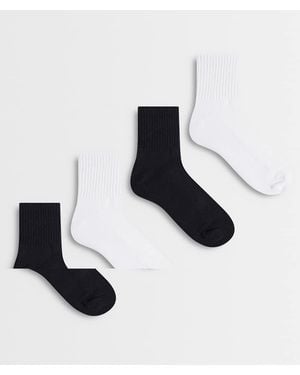 Cotton On Cottonon 4 Pack Quarter Crew Sock - Black