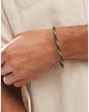 ASOS Bracelet en corde avec mousqueton - kaki - Marron