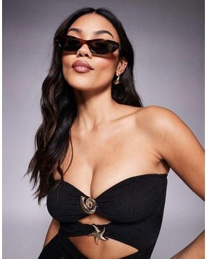 ALDO Panama Slim Rectangle Sunglasses - Black