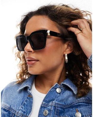 Pieces Rectangle Frame Sunglasses - Blue