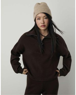 Stradivarius Knit Jumper With Zip - Black