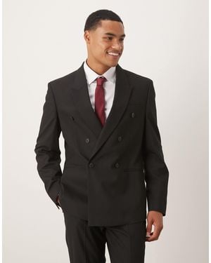 ASOS Double Breasted Slim Suit Jacket - Black