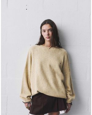 Pull&Bear – melierter strickpullover - Natur