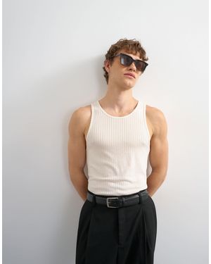 TOPMAN – geripptes, transparentes trägertop - Weiß
