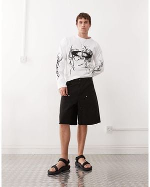 Weekday Short à détails workwear - noir - Blanc