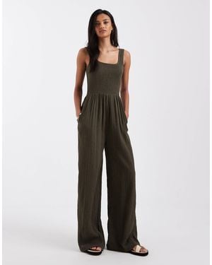 Brave Soul Scoop Neck Jumpsuit - Green