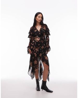 AllSaints Fresca Floral Ruffle Dress - White