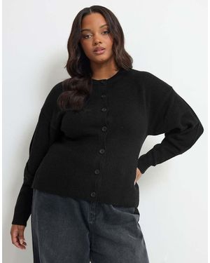 Yours Clothing Wide Hem Cardigan - Black