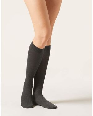 Calzedonia Ribbed Long Socks - Natural