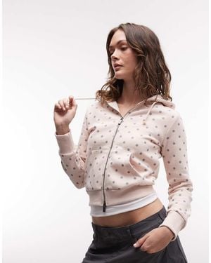 Daisy Street Crop Fit Zip Up Hoodie - Multicolour