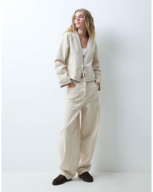 Object Mid-rise barrel-leg jeans-kombiteil - Weiß