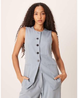 Jdy Longline Button Up Vest - Grey