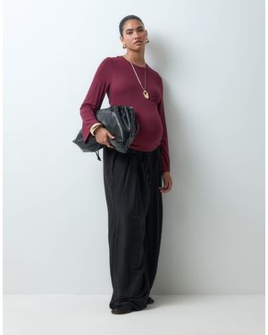 Mama.licious Mamalicious umstands-rippjersey-t-shirt mit langen ärmeln - Rot