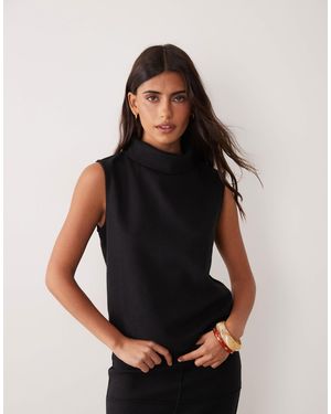 Jdy Knitted Sleeveless High Neck Top Co-ord - Black