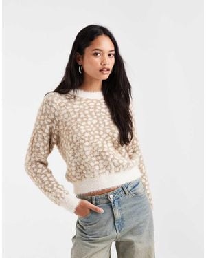 Vero Moda Maglione Lavorato Morbido E Soffice Con Stampa Cervi - Neutro