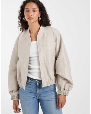 & Other Stories Matt Satin Bomber Jacket - White