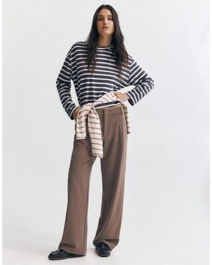 Pull&Bear Tailored Darted Trousers - Brown