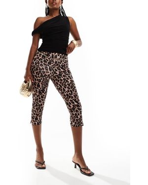 River Island Leopard Print Capri leggings - Black