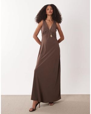 Jdy V-neck Maxi Dress - Brown