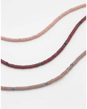 Pull&Bear Pack Of 3 Beaded Necklaces - Natural