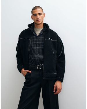 Obey Veste zippée sherpa e - Bleu