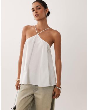 ASOS Volume Halterneck Cami - White
