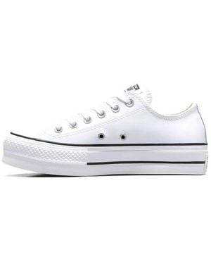 Converse Chuck Taylor All Star Leather Lift Ox Trainers - White