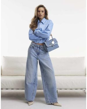 River Island Light Wash Balloon Leg Jeans - Blue