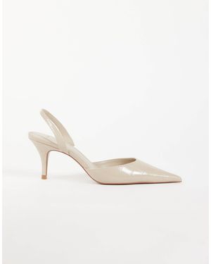 Mango Slingback mit absatz und spitzer spitze - Natur