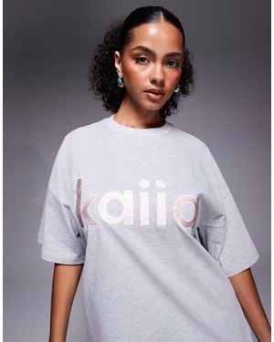 Kaiia – oversize-t-shirt - Grau