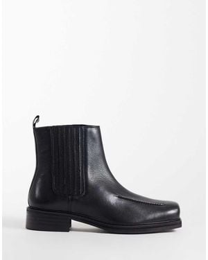 ASOS Chelsea Boots With Concealed Gusset With Leather Detailing - Blue