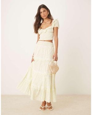 Amy Jane London Adeline Tiered Maxi Skirt - Natural