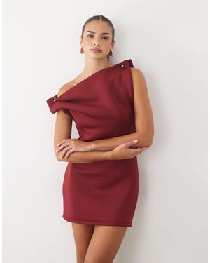 ASOS High Neck Mini Dress With Silver Hardware - Red