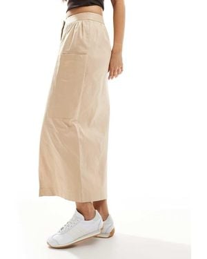 Closet Cargo Pencil Midi Skirt - White