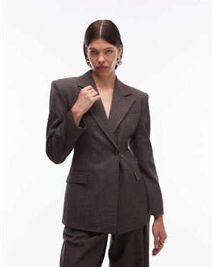 ASOS Cinch High Break Point Blazer - Natural