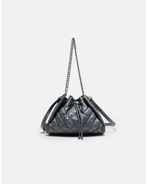 Stradivarius Quilted Gathered Shoulder Bag - White