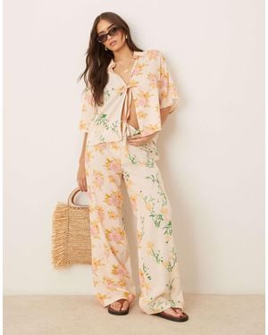 ASOS Abi Beach Pants - Natural