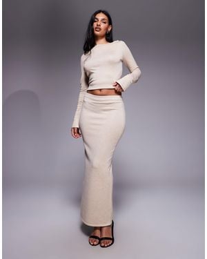 Kaiia Exclusive Fine Knit Maxi Skirt Co-ord - Blue