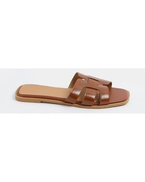 Yours Clothing Mule Sandals - Brown