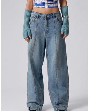 Desigual Straight Jeans With Inverted Effect - Blue