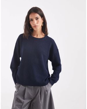 ONLY Pull en maille à col rond foncé - Bleu