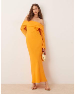 ASOS – schulterfreies midikleid - Orange