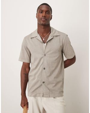 ARKET Pure Cotton Heavyweight Jersey Short Sleeve Shirt - Gray