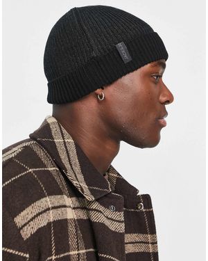 Jack & Jones – gerippte mütze aus gedrehtem garn - Schwarz