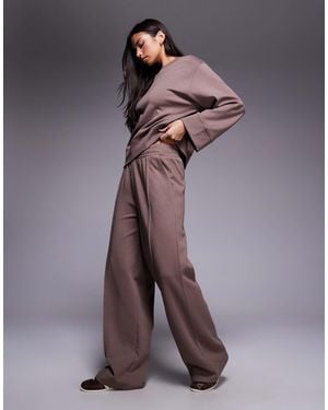 ASOS Interlock Wide Leg Pants - Purple