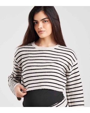 Mama.licious Mamalicious Maternity Knitted Long Sleeve Cropped Jumper Co-Ord - Black