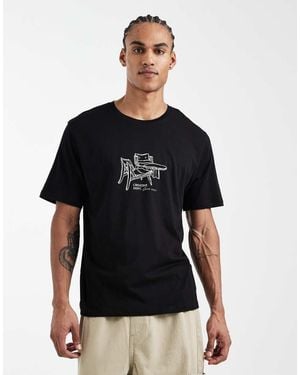 JJ Rebel Oversized T-shirt With Front Print - Black