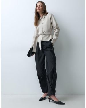 ASOS Giacca Sartoriale A Vita Bassa Con Cintura - Grigio