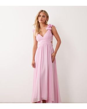 Forever New Ruffle Shoulder Maxi Dress - Pink